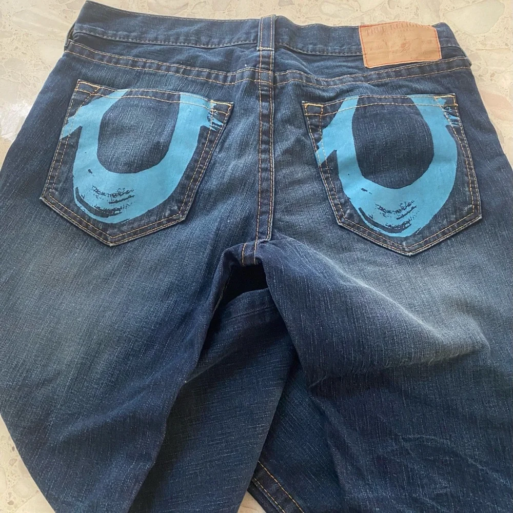 True Religion painted brush flop pockets Jeans